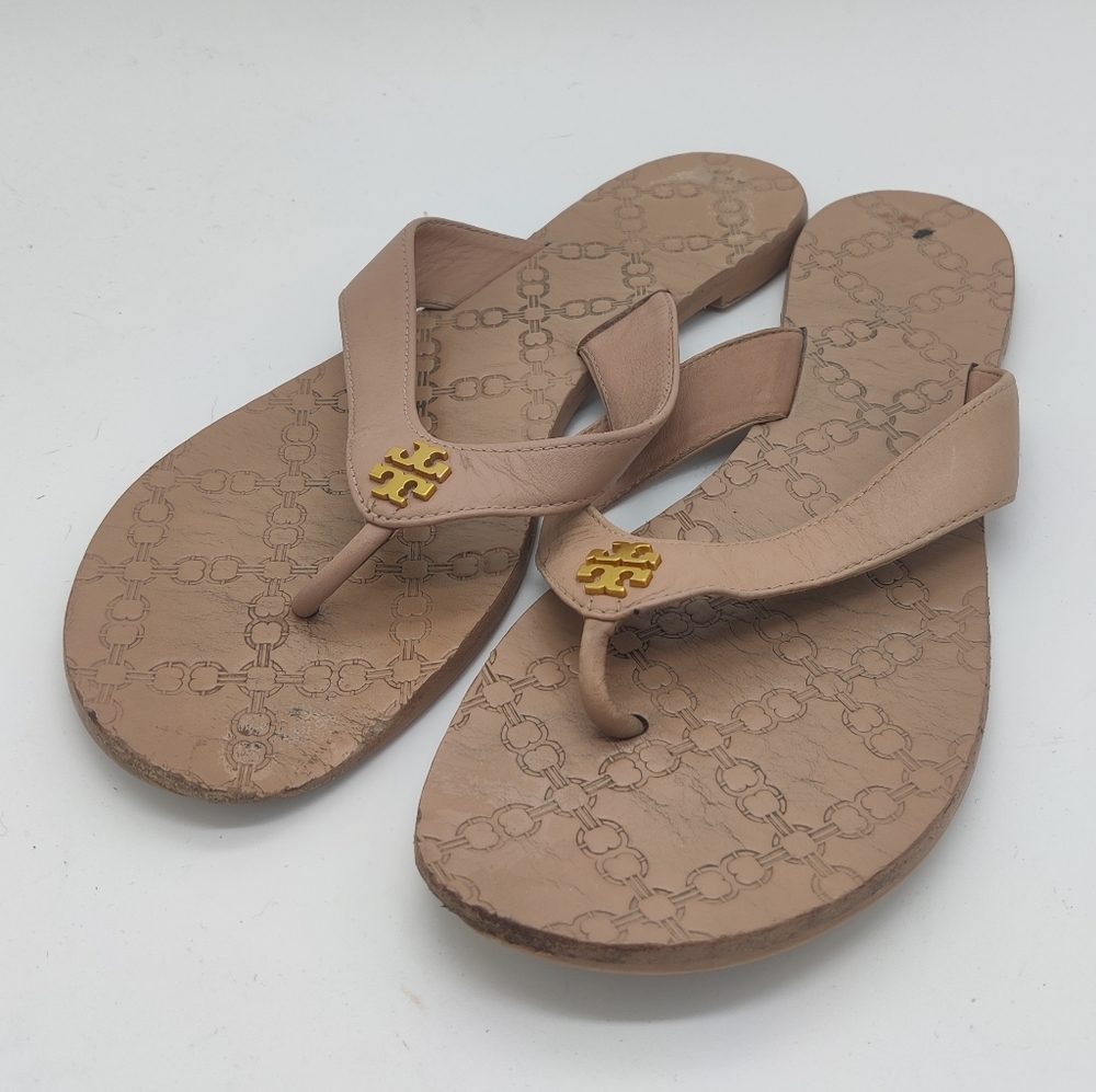 SALE - Tory Burch Marianne Makeup Leather thongs sz 8